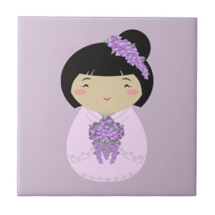Kokeshi Wisteria Bride Kakelplatta