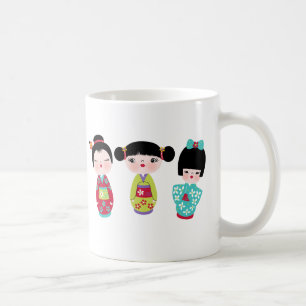kokeshitrio kaffemugg