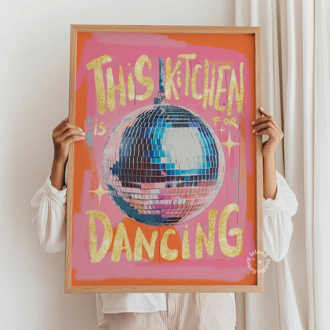 Köket är till för att dansa Disco Wall Art Poster (This Kitchen is For Dancing Disco Wall Art)