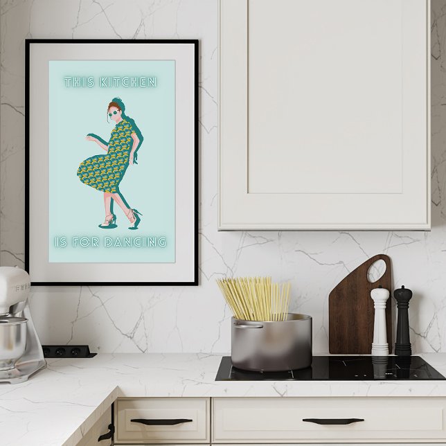 Köket är till för att dansa Grönt Woman Poster (Skapare uppladdad)