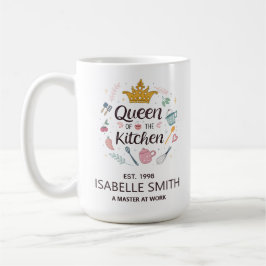 Köket Drottning Anpassad Namn Design Kaffemugg