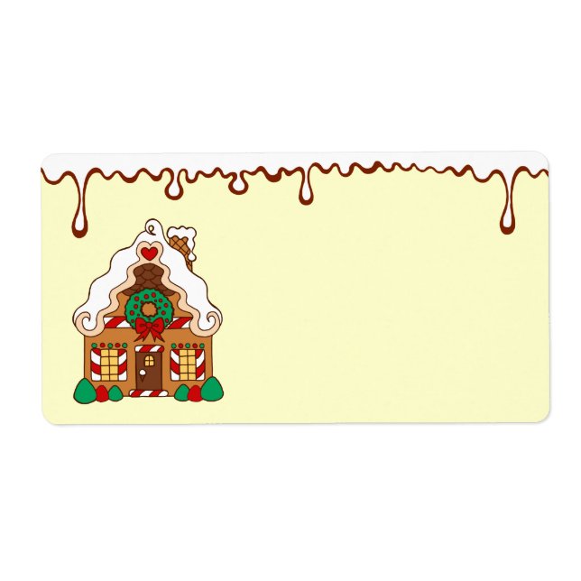 Köket Etikett för Pepparkakshus Fraktsedel (Framsidan)