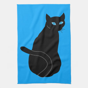 Köket Handduk med Svart Katt Kökshandduk