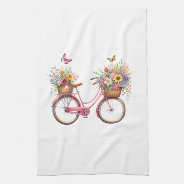 Köket Handdukar-Hello Spring Floral Köket Handduka Kökshandduk (Vertikal)