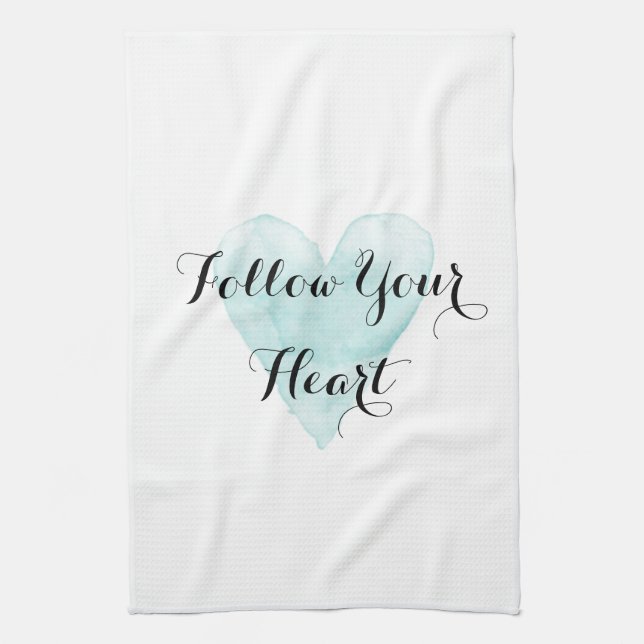 Köket handdukar i 100% bomull Follow Your Heart (Vertikal)