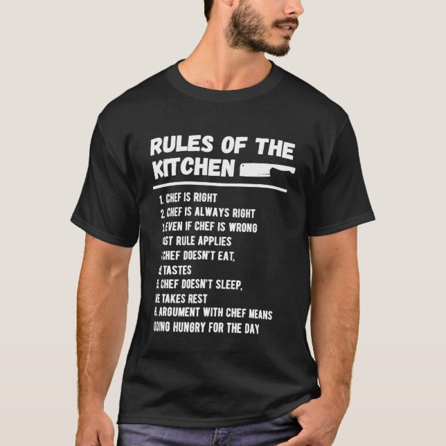 Köket Kock Shirts Regler  Matlagning T Shirt (Framsida)