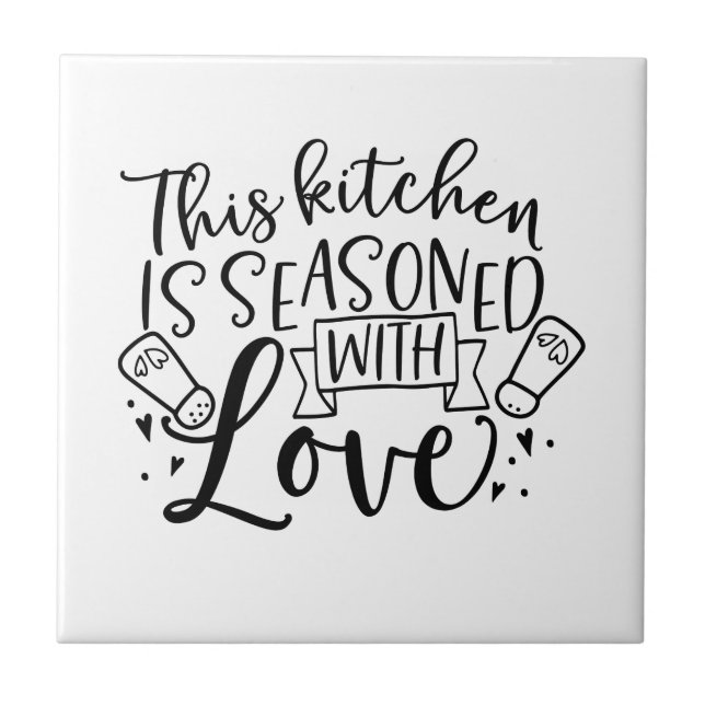 Köket ligger med Kärlek      Kakelplatta (Framsidan)