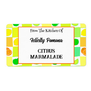 Köket med citron, lime apelsin citrusfrukt mönster fraktsedel