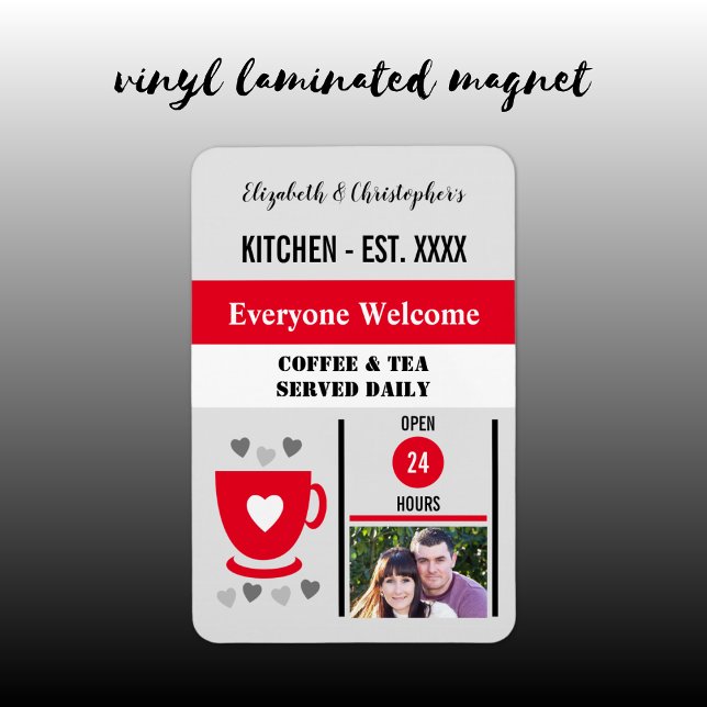 Köket öppet kaffe te rött foto magnet (Skapare uppladdad)