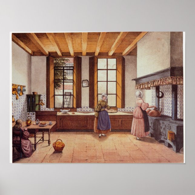 Köket på hotell Zwijnshoofd i Arnhem, 1838 Poster (Framsidan)