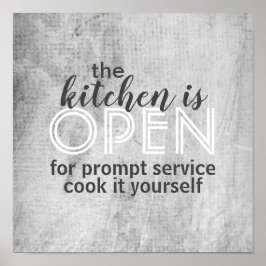 Köket poster humoristiskt citat och lagar det själ