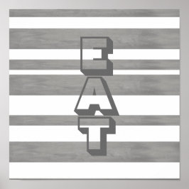 Köket poster med mat i grått och vitt