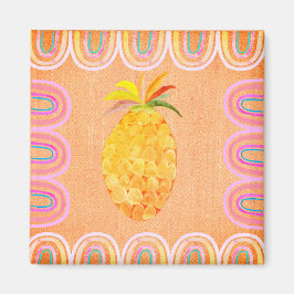 Kökets Ananas Folk Art Stil Magnet