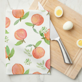 Kökets tornvattenfärg Peach Mönster Kökshandduk