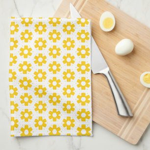 Köketshandduk - Gula blommor Kökshandduk