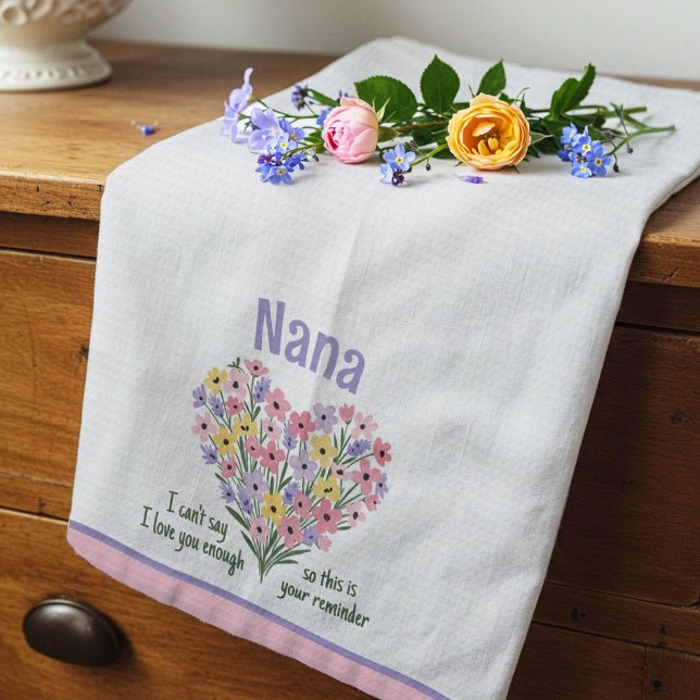 Köketshandduk med påminnelse om kärlek - Blommig ( Kökshandduk (Skapare uppladdad)