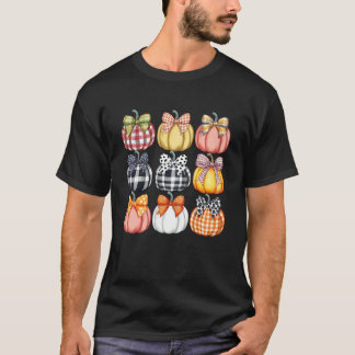 Kokett båge Pumpasäsong Höst Fall Löv Tha T Shirt