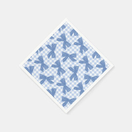 Kokett blå gingham och slingor pappersservett