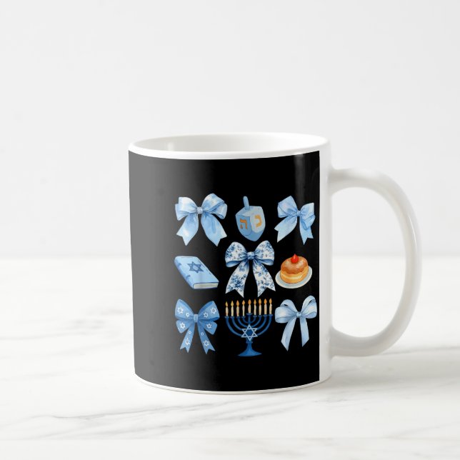 Kokett Bow Hanukkah Chanukah Pyjamas Latke Judisk Kaffemugg (Höger)