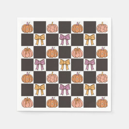 Kokett Halloweenfest Tjejaktig Pumpa Band Prädikan Pappersservett
