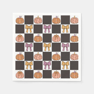 Kokett Halloweenfest Tjejaktig Pumpa Band Prädikan Pappersservett