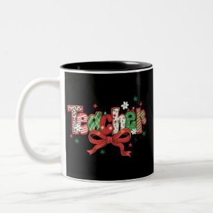 Kokett lärares julkritor Merry Christmas Två-Tonad Mugg