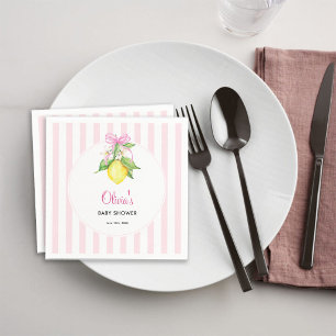 Kokett Lemon Rosa Bebis Shower Pappersservett