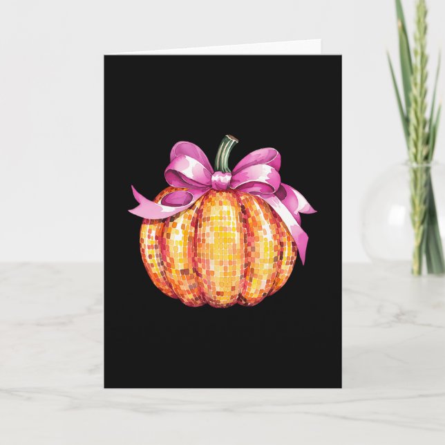 Kokett Pumpa Rosa Slöja Höst Y'all Tackgivningsdag Kort (Framsida)