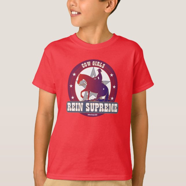 Kokflickor Reining Horse Sweatshirt Tee (Framsida)