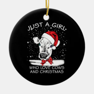 Kokgåva Bara en flicka som Kärlek Kor och jul Julgransprydnad Keramik
