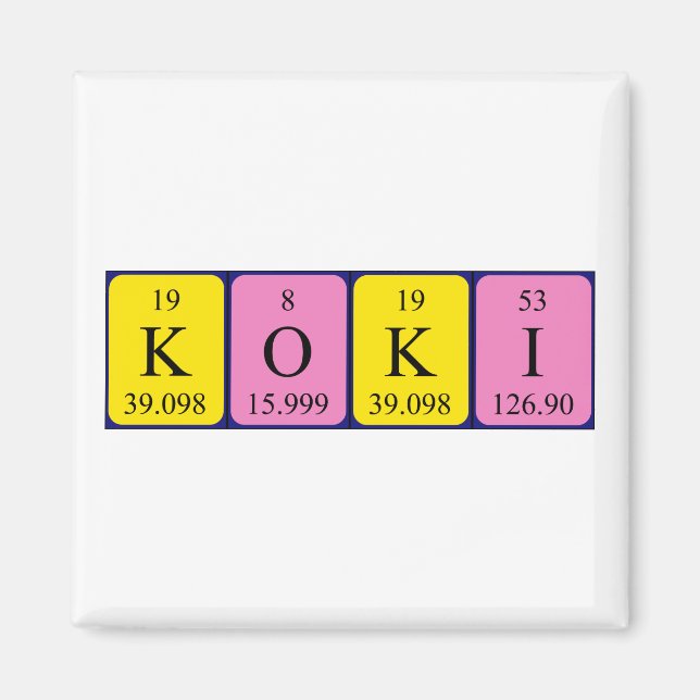 Koki Periodisk magnet bord namn (Framsidan)