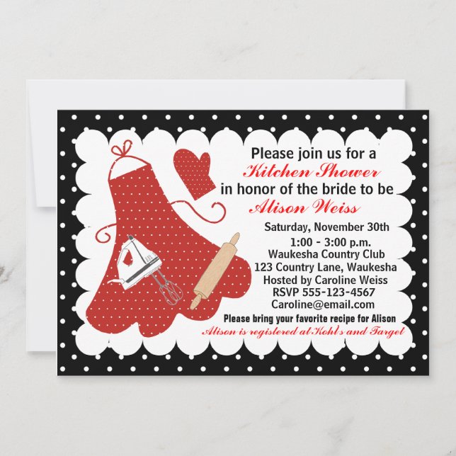 Kökinbjudningskort för möhippan inbjudningar (Framsida)