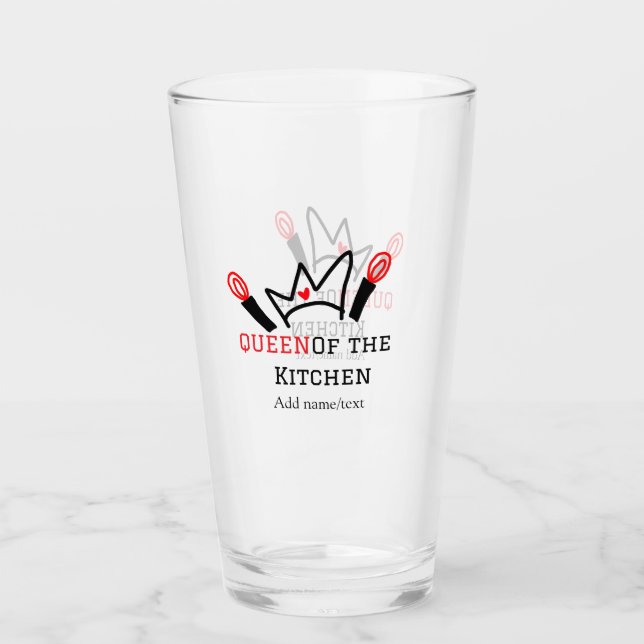 Kökkökets drottning, tillsätt namn krona glaskopp (Framsida)