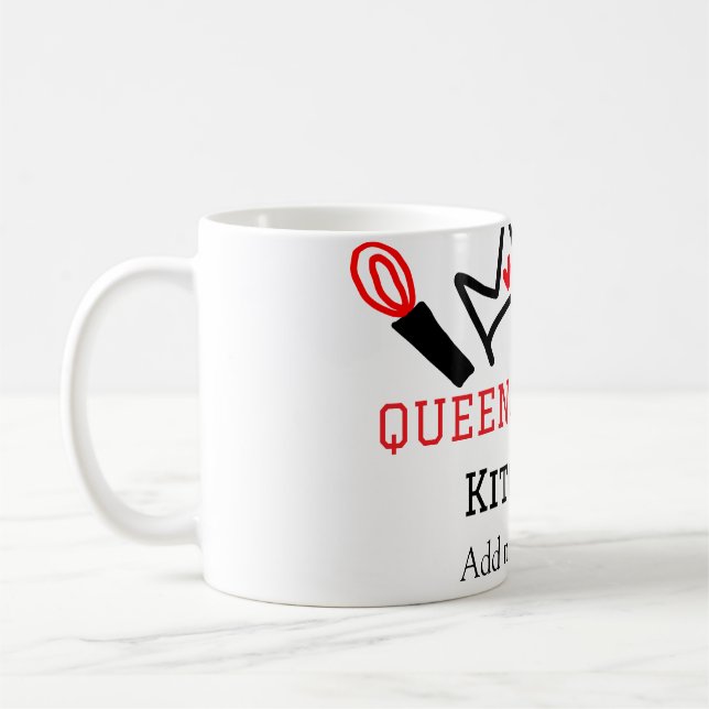 Kökkökets drottning, tillsätt namn krona kaffemugg (Vänster)