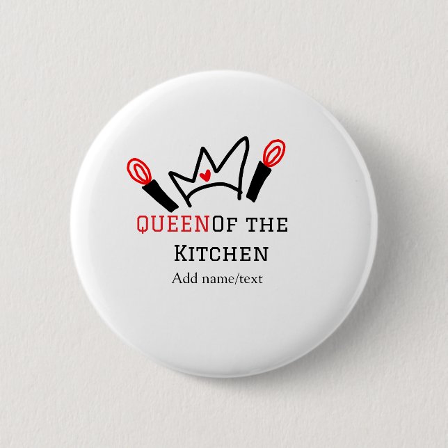 Kökkökets drottning, tillsätt namn krona knapp (Framsida)