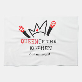 Kökkökets drottning, tillsätt namn krona kökshandduk