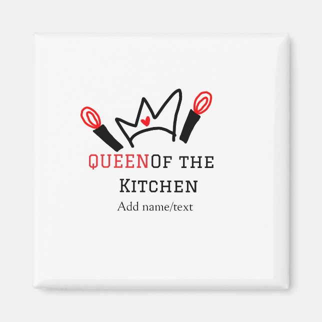 Kökkökets drottning, tillsätt namn krona magnet (Framsidan)