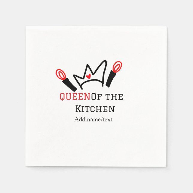 Kökkökets drottning, tillsätt namn krona pappersservett (Framsidan)