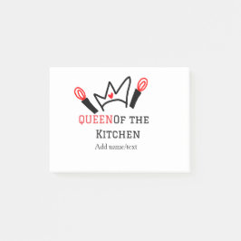 Kökkökets drottning, tillsätt namn krona post-it block