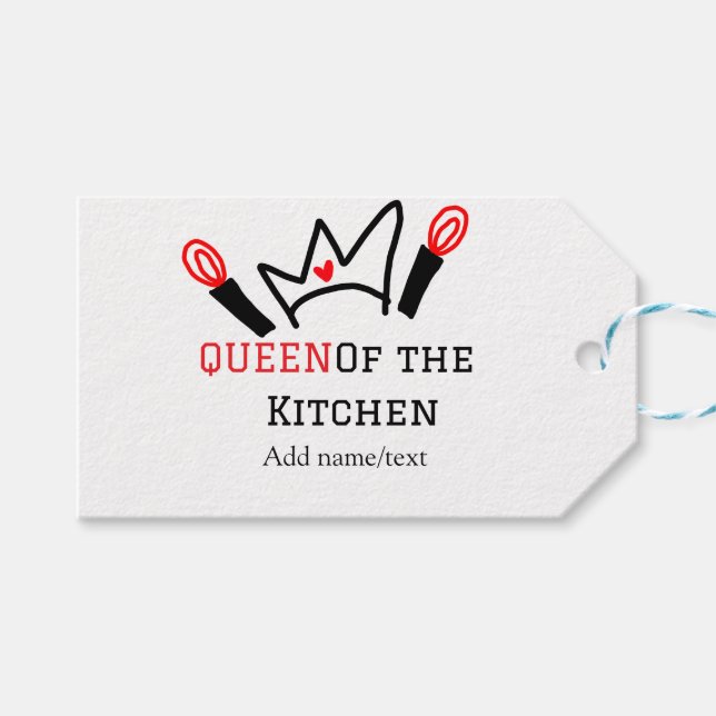 Kökkökets drottning, tillsätt namn krona presentetikett (Framsidan (Horisontell))