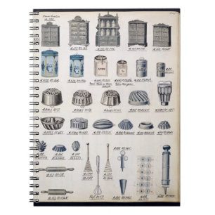 Köklagring och utensils från en handelcatalogu anteckningsbok