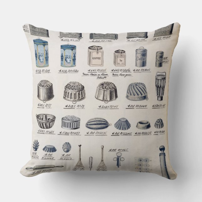 Köklagring och utensils från en handelcatalogu kudde (Framsida)