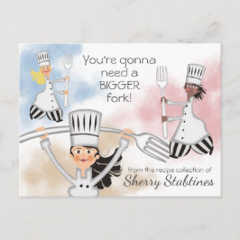 Kokmatningskaffel för bakning av kokboksrecept vykort