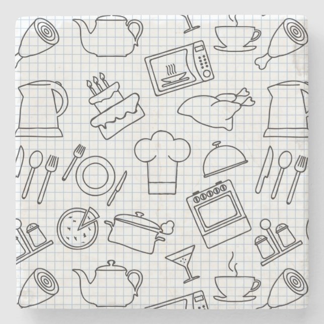 Kökmönster 4 underlägg sten (Framsidan)