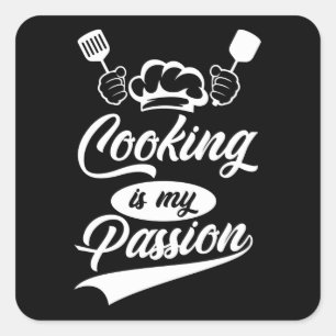 Kokning är min passion fyrkantigt klistermärke