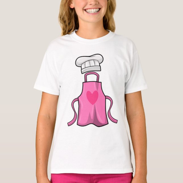 Kokning av plattor och kokning av hatt med hjärta t shirt (Framsida)