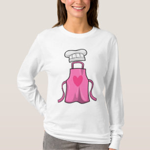 Kokning av plattor och kokning av hatt med hjärta t shirt