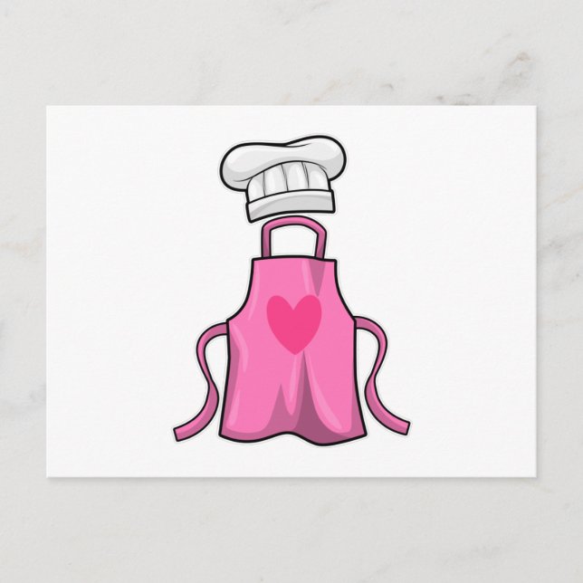 Kokning av plattor och kokning av hatt med hjärta vykort (Framsida)