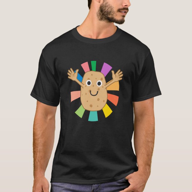 Kokning av potatoe Retro Vegetable Hobby T Shirt (Framsida)