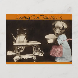 Kokning för Thanksgiving Helg Vykort